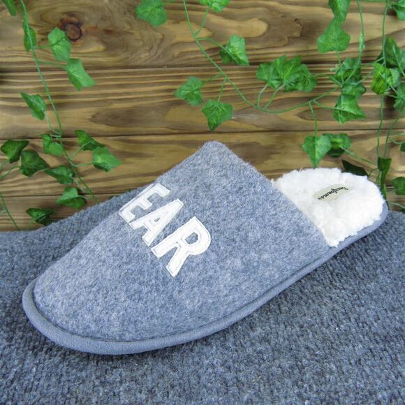 Dearfoams Men's Papa‎ Bear Mule Gray Fabric Size 11-12 Medium Gently Used 2025 - Picture 1 of 6